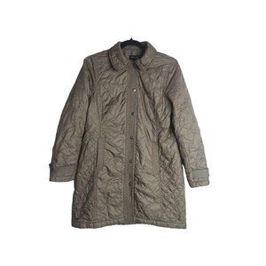 Lands' End Lightweight Mid Length Quiltted Coat Women Size Small Side Pockets